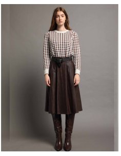 GONNA CON PIEGONI ECOPELLE