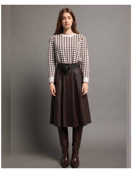 GONNA CON PIEGONI ECOPELLE