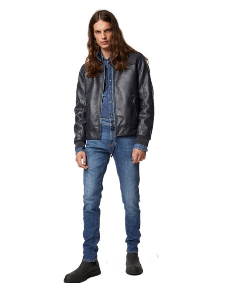 JEANS 5 TASCHE SAX ZIP