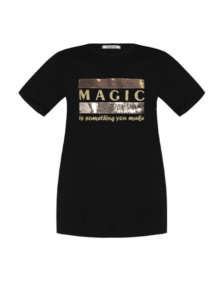 T-SHIRT SCRITTA PAILLETTE