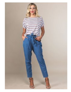 MAGLIA RIGATA CON OMERI SCOPERTI