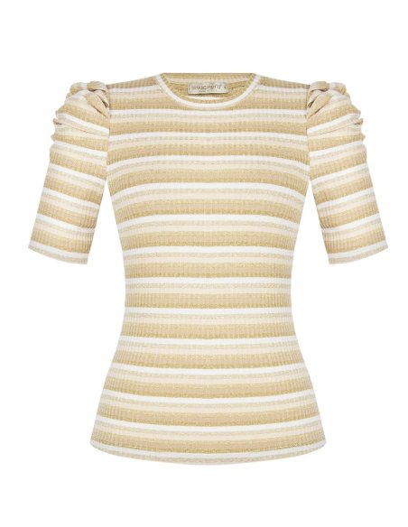 MAGLIA DONNA RIGATA MANICHE CORTE