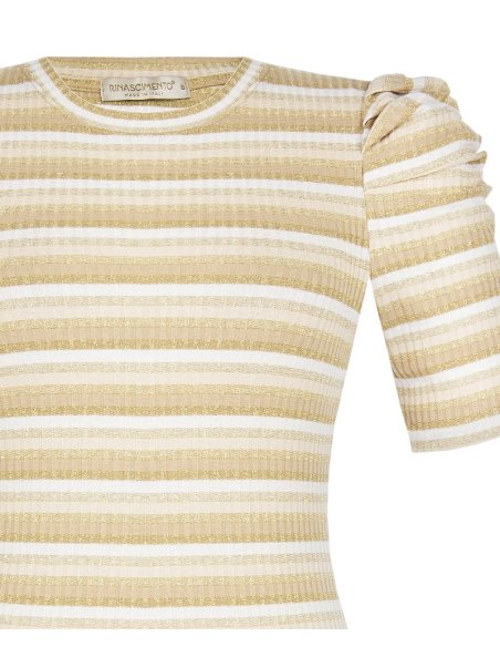 MAGLIA DONNA RIGATA MANICHE CORTE
