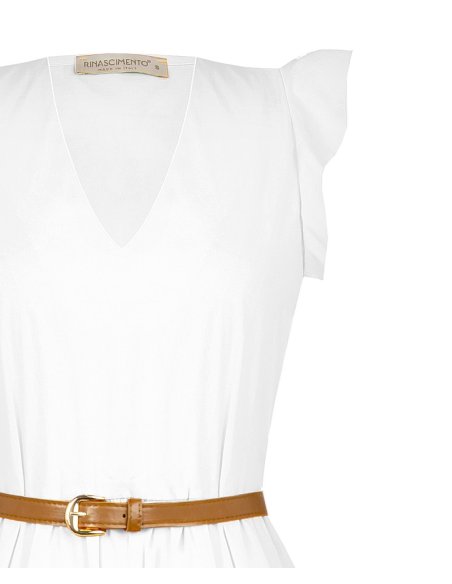 ABITO MANICHE VOLANT CON CINTURA