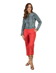 GIUBBINO DENIM CON APPLICAZIONI