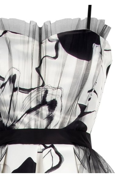 ABITO CORTO A COROLLA CON TULLE