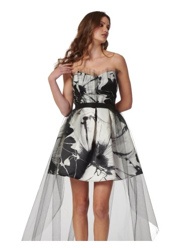 ABITO CORTO A COROLLA CON TULLE