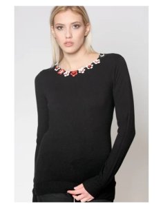 MAGLIA CON APPLICAZIONI COLLO