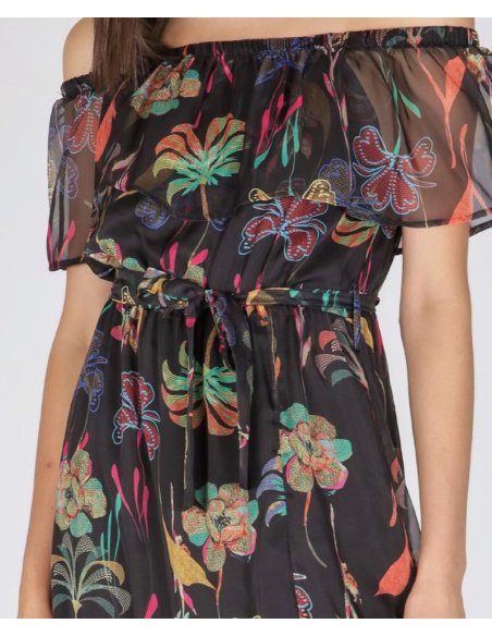 ABITO A FASCIA STAMPA FLOWERS