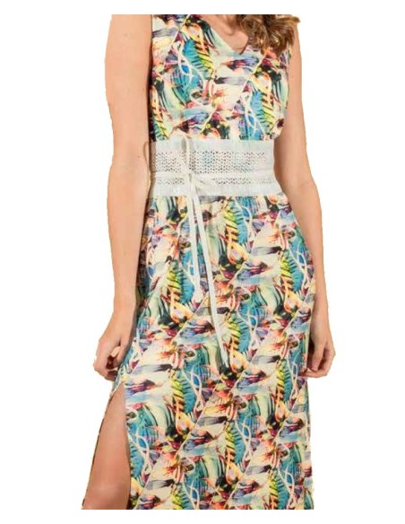 ABITO LUNGO CON SPACCHI FANTASIA