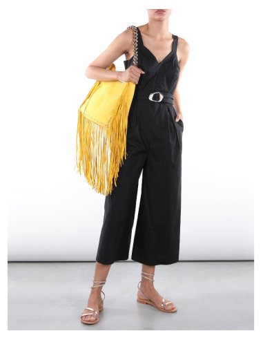 TUTA CROPPED IN COTONE CON CINTURA