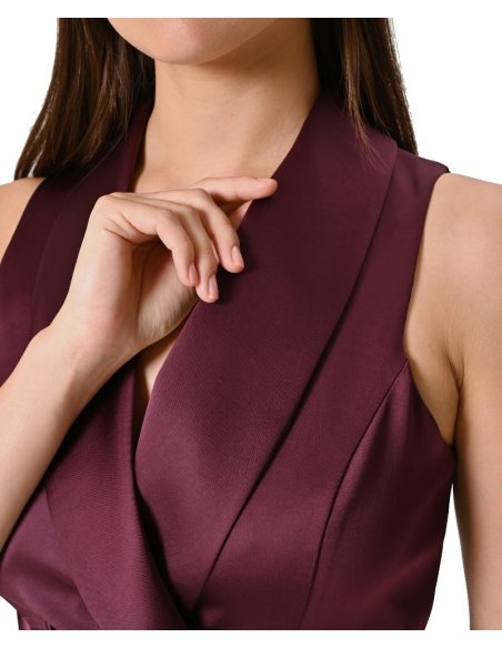 GILET A TAGLIO LUNGO SFIANCATO IN RASO