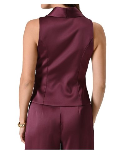 GILET A TAGLIO LUNGO SFIANCATO IN RASO