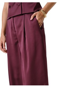 PANTALONI PALAZZO IN RASO CON TASCHE E PINCES 2