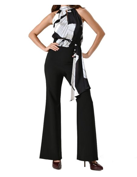 TUTA CON CORPINO IN RASO BLACK & WHITE