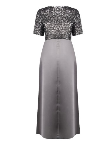 ABITO LUNGO A RUOTA CURVY IN RASO