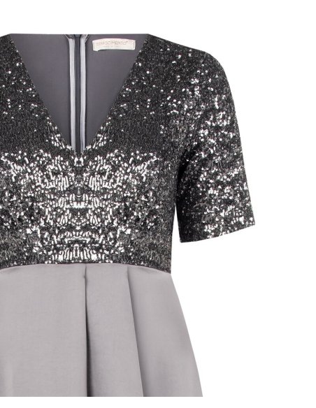 ABITO LUNGO A RUOTA CURVY IN RASO