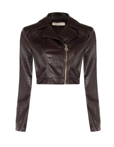 GIUBBOTTO CHIODO CORTO IN SIMILPELLE