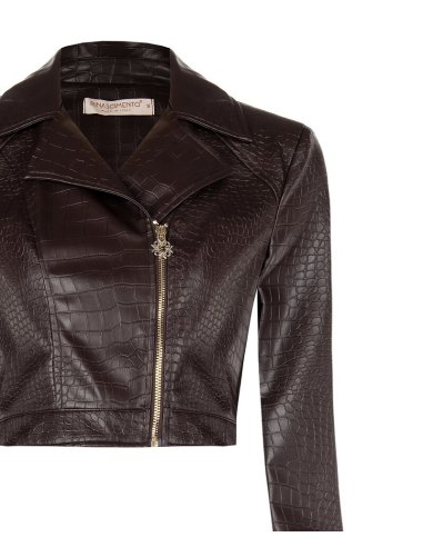 GIUBBOTTO CHIODO CORTO IN SIMILPELLE