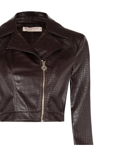 GIUBBOTTO CHIODO CORTO IN SIMILPELLE