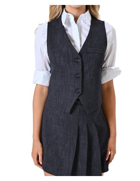 GILET IN PUNTO MILANO FIAMMATO