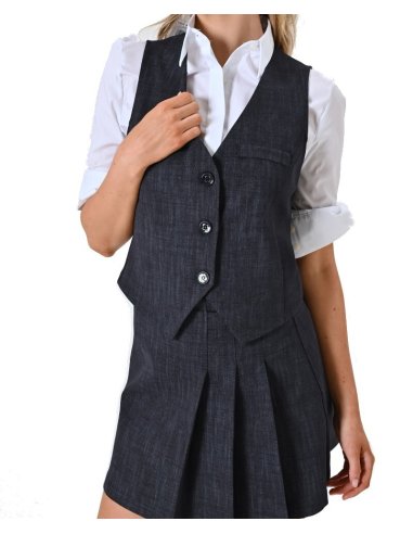 GILET IN PUNTO MILANO FIAMMATO