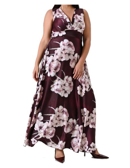 ABITO CURVY LUNGO STAMPA FLOREALE