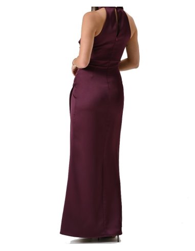 ABITO LUNGO SCIVOLATO IN RASO ARRICCIATO