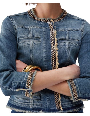 GIACCA IN DENIM CON CATENE GIOIELLO