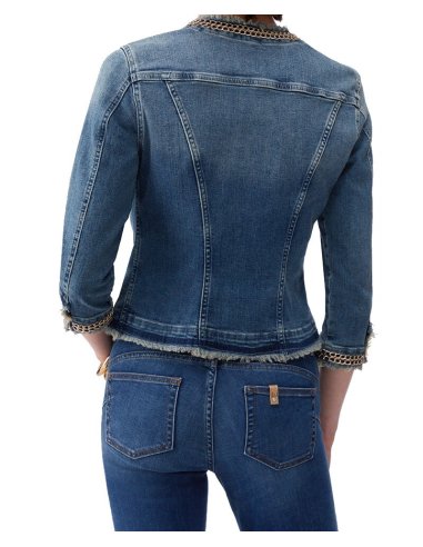 GIACCA IN DENIM CON CATENE GIOIELLO