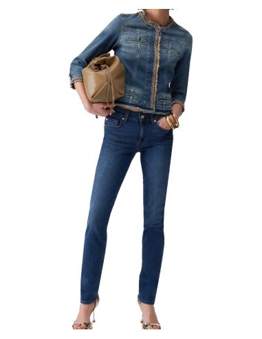 GIACCA IN DENIM CON CATENE GIOIELLO