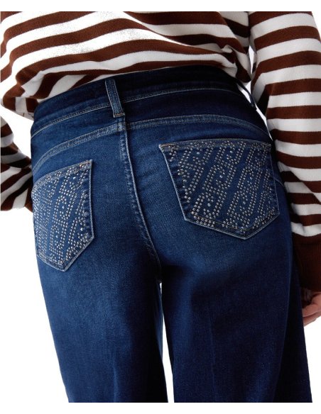 JEANS FLARE CON STRASS