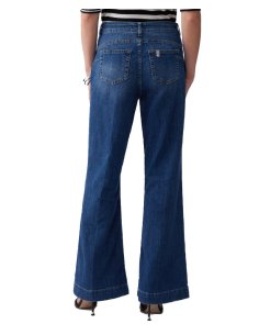 JEANS FLARE A VITA ALTA CON BOTTONI 2