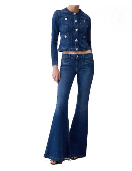 GIACCA IN DENIM CON BOTTONI LOGATI