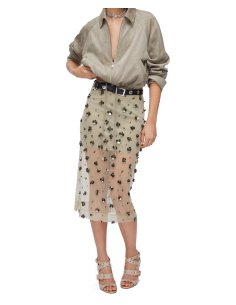 LONGUETTE IN TULLE CON RICAMI FLOREALI