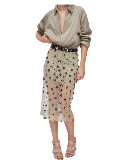 LONGUETTE IN TULLE CON RICAMI FLOREALI