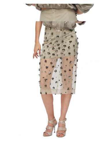 LONGUETTE IN TULLE CON RICAMI FLOREALI