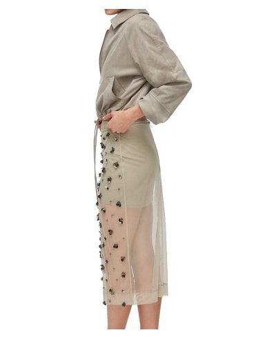 LONGUETTE IN TULLE CON RICAMI FLOREALI