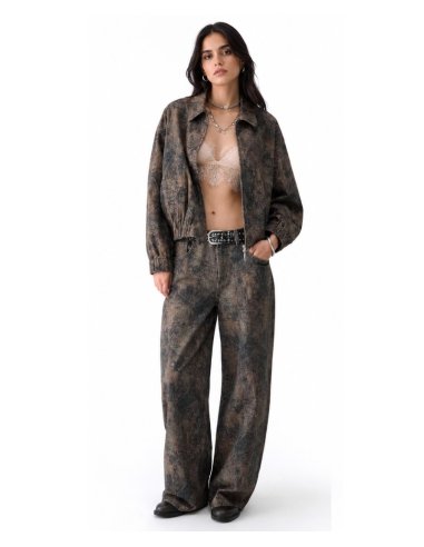 GIUBBOTTO OVERSIZE CON STAMPA GLITTER