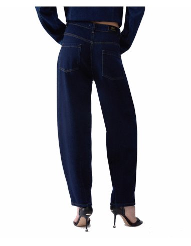 JEANS A VITA ALTA CON STRASS
