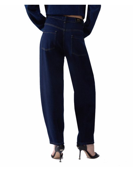 JEANS A VITA ALTA CON STRASS