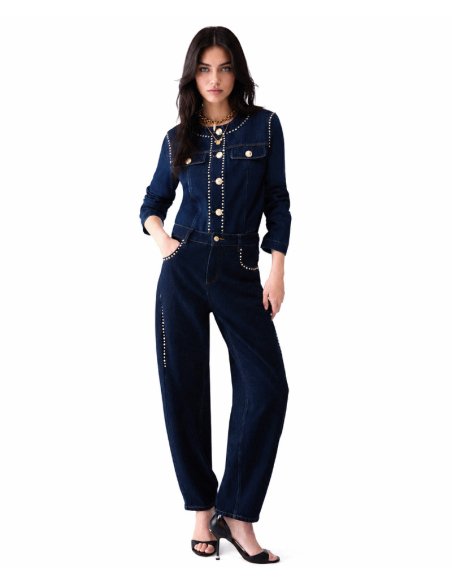 GIACCA SLIM FIT IN DENIM CON STRASS