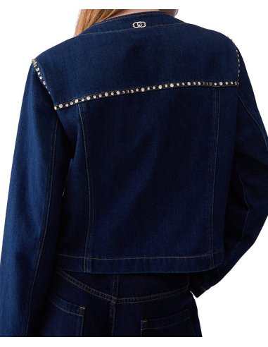 GIACCA SLIM FIT IN DENIM CON STRASS