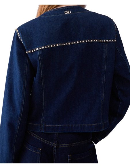GIACCA SLIM FIT IN DENIM CON STRASS
