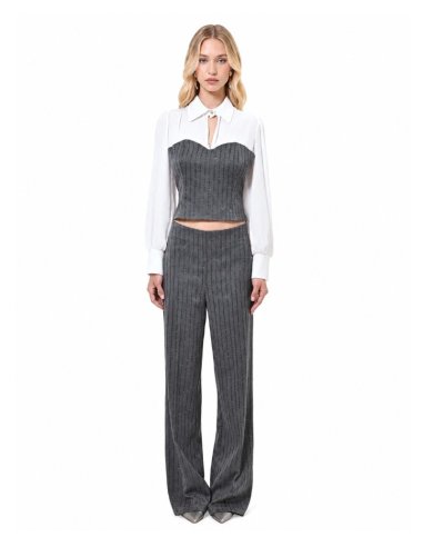 PANTALONE GESSATO CON PAILLETTES