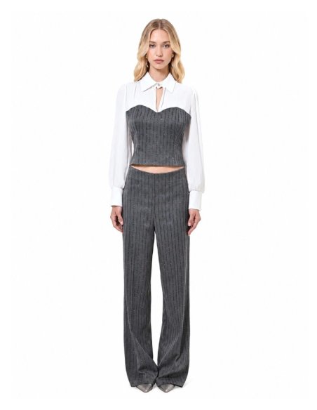 PANTALONE GESSATO CON PAILLETTES