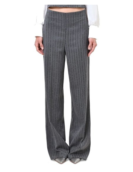 PANTALONE GESSATO CON PAILLETTES