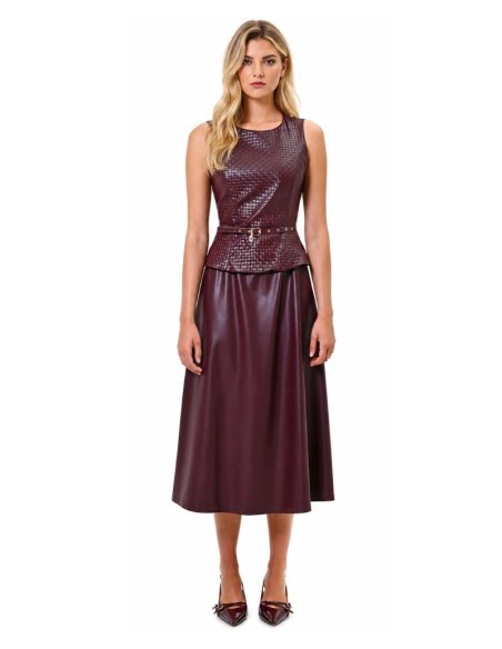 ABITO MIDI IN SIMILPELLE